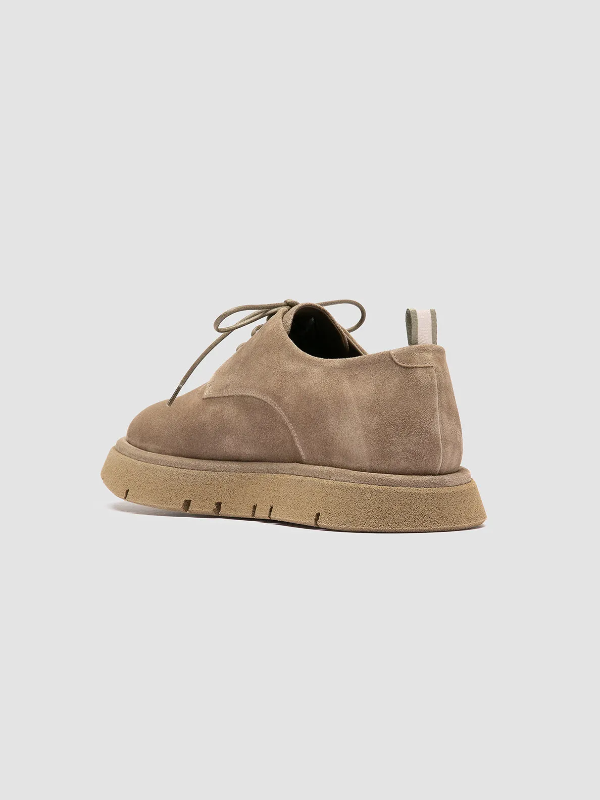 SATURNINE 001 - Taupe Suede Derby Shoes