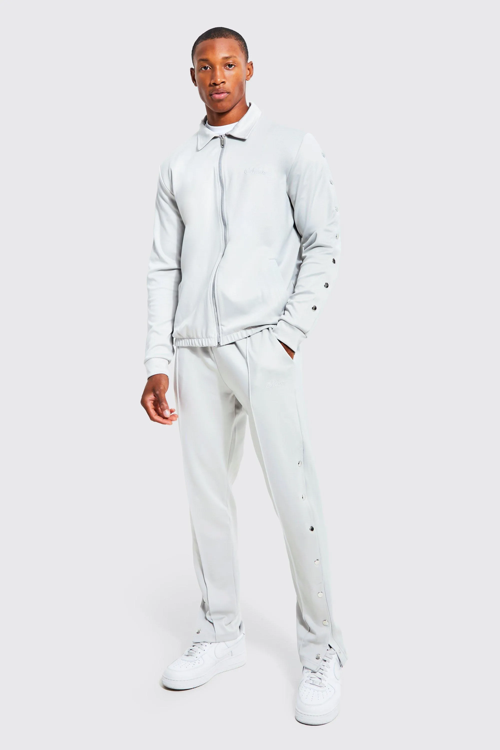 Scuba Harrington Side Panel Tracksuit | boohooMAN UK