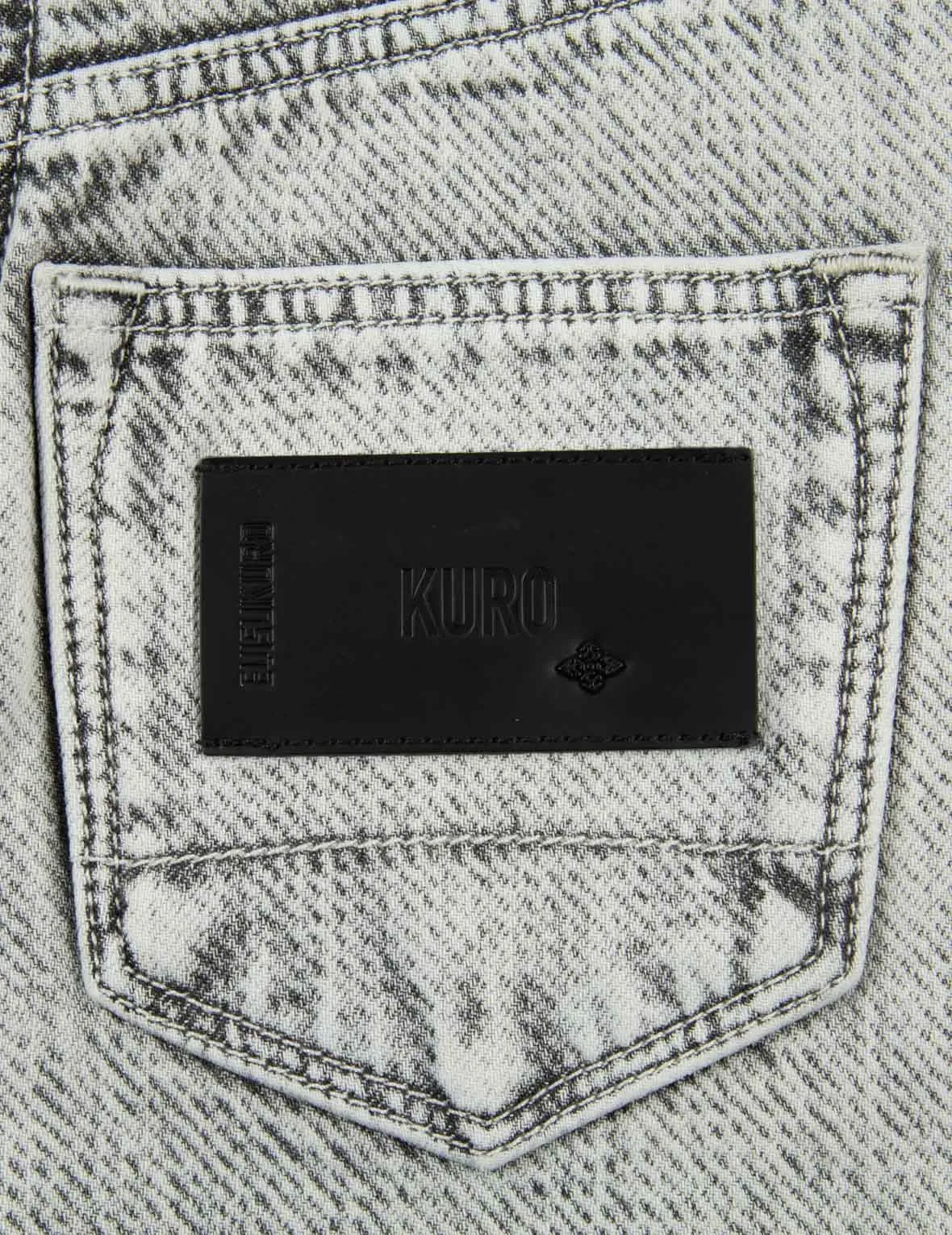 Seagull Embroidered Knit Denim Jeans