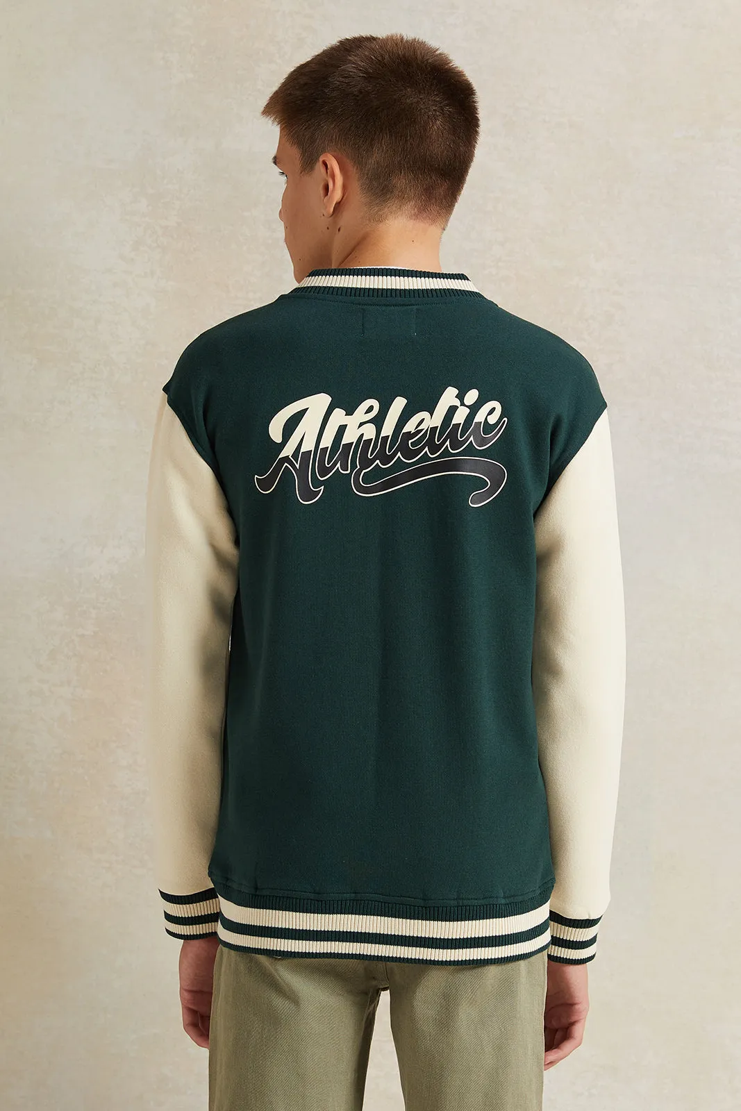 Senior Boys Green Baseball Sweatshirt