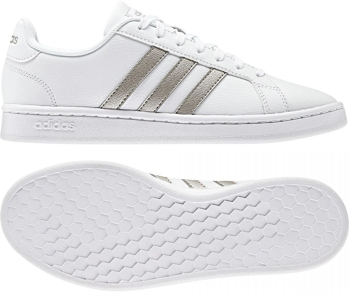 shoes adidas Performance Grand Court - White/Platin Met/White - women´s