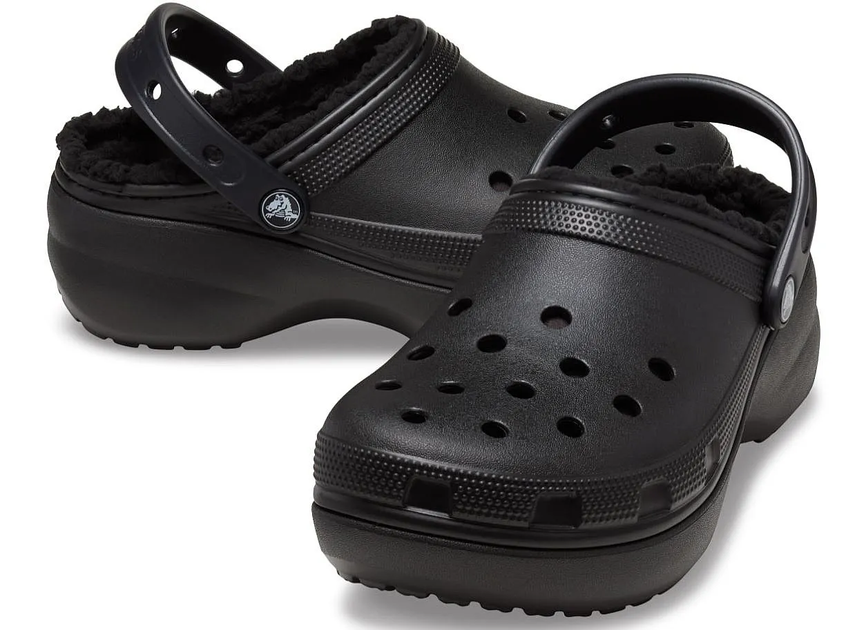 shoes Crocs Classic Platform Lined Clog W - Black - women´s