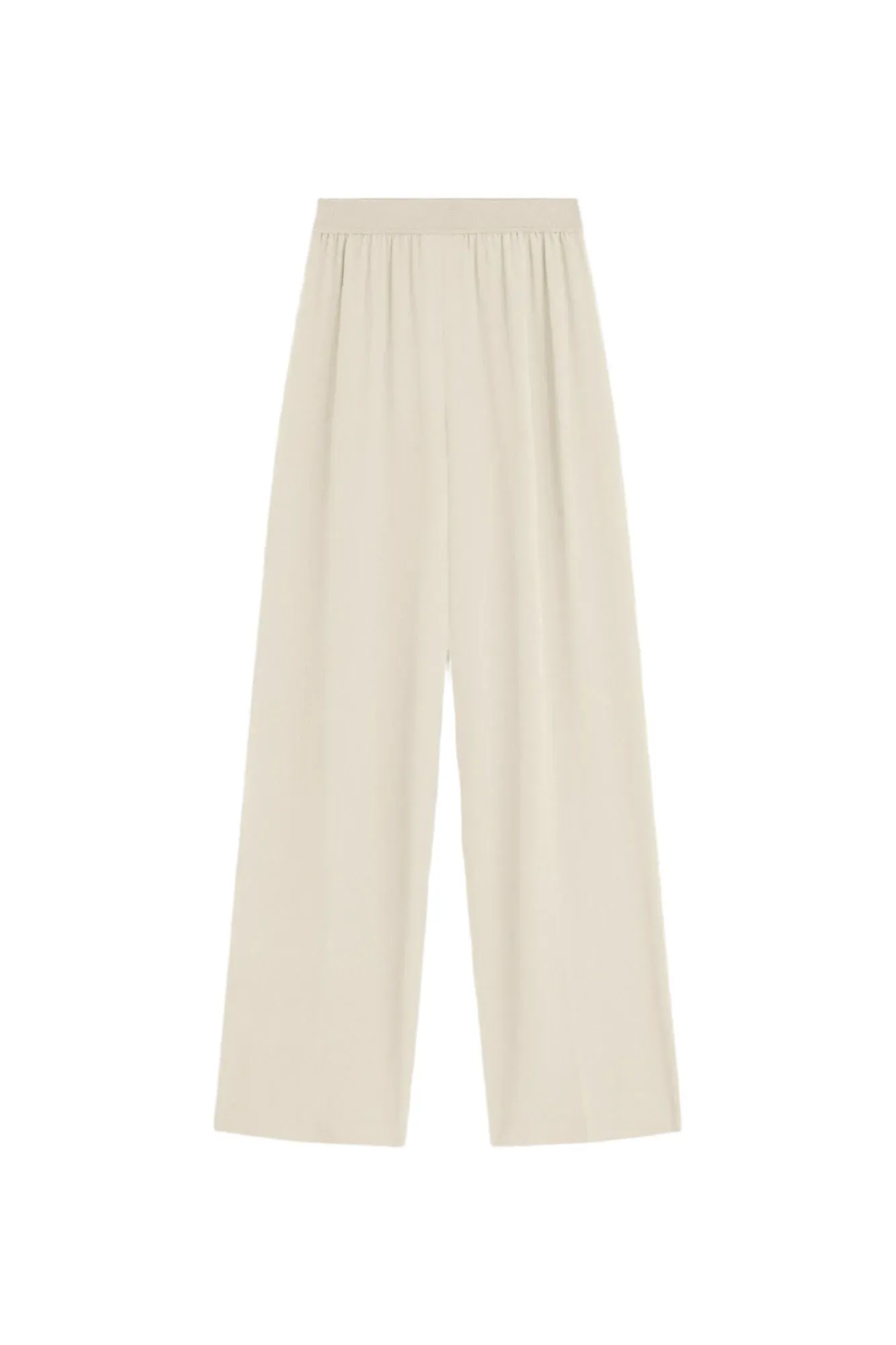 Silk Crepe de Soie Hulin Trousers, oat