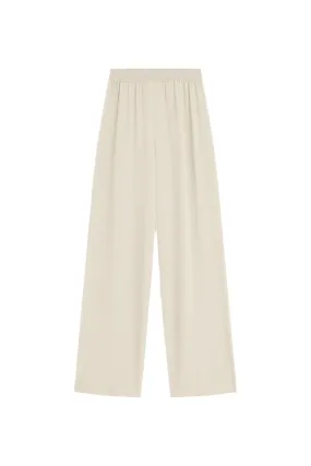 Silk Crepe de Soie Hulin Trousers, oat