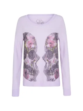 Skull Twins Printed Crew Neck Sweatshirt