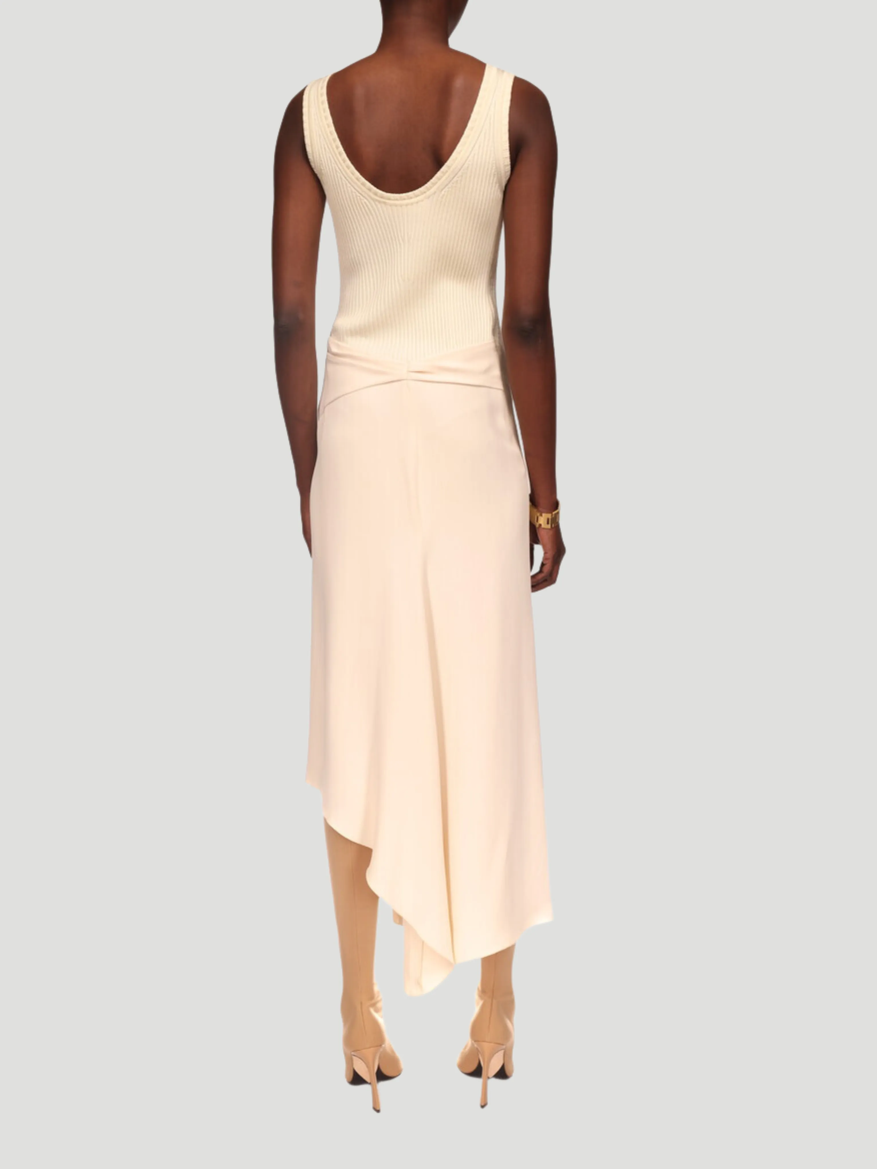 Sleeveless Cream Dress with Tie Detail | Shop Now