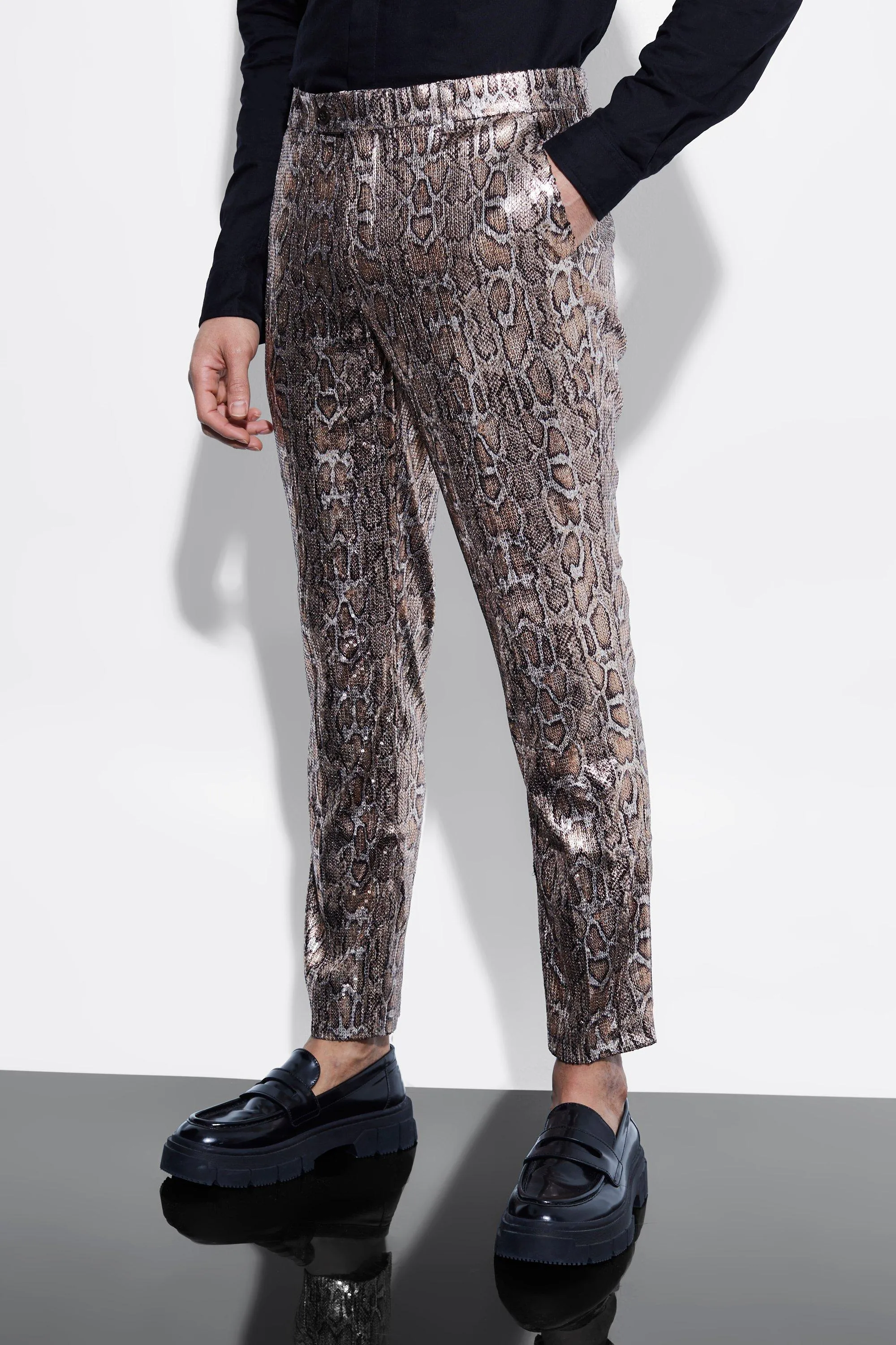 Slim Snake Sequin Suit Trousers