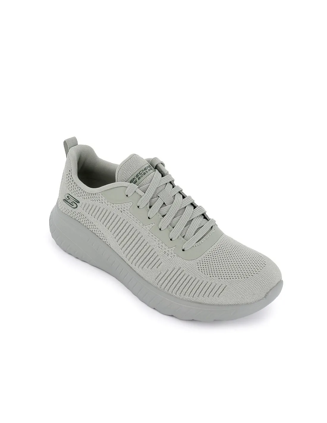 Women's Light Green Knit Mesh Lace-Up Sneakers by Skechers