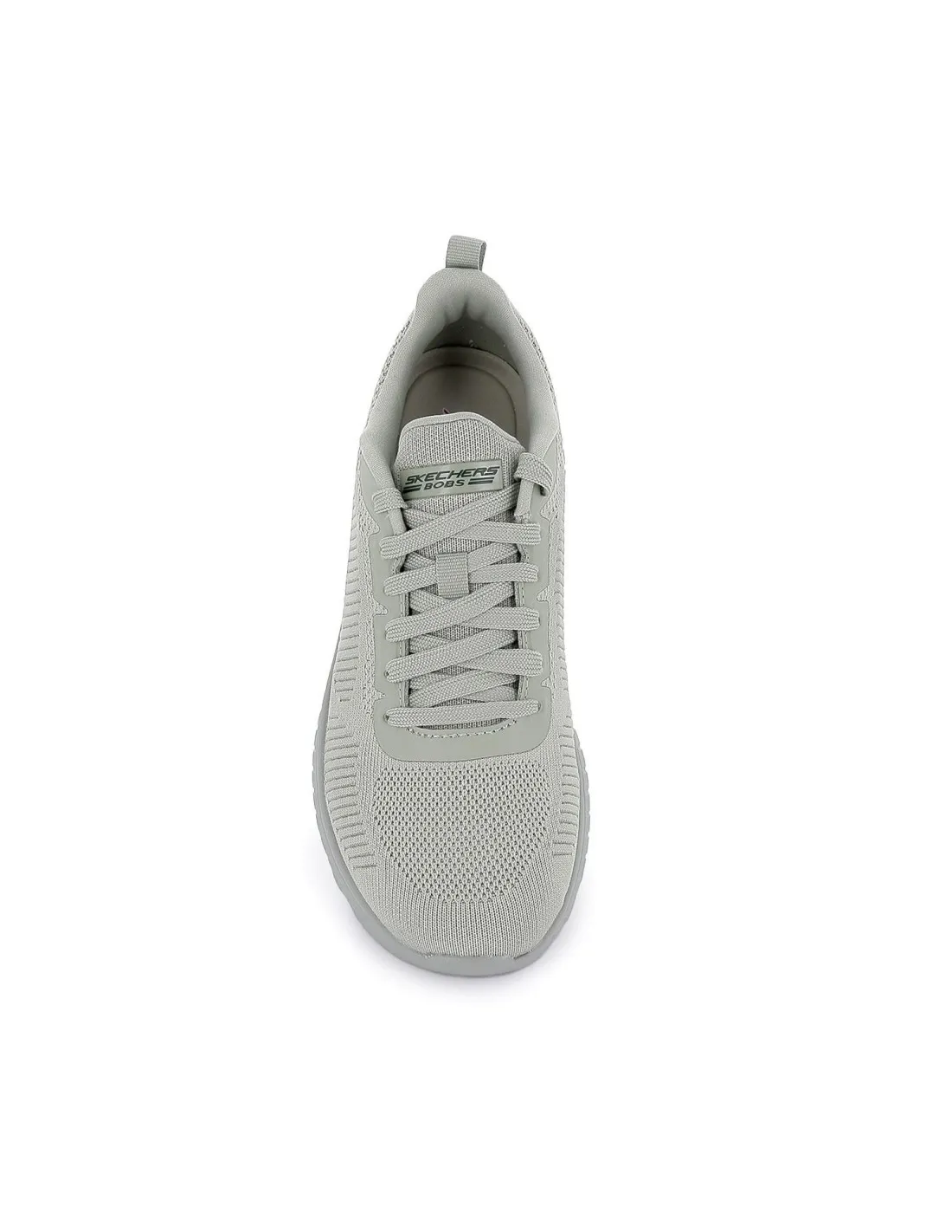 Women's Light Green Knit Mesh Lace-Up Sneakers by Skechers