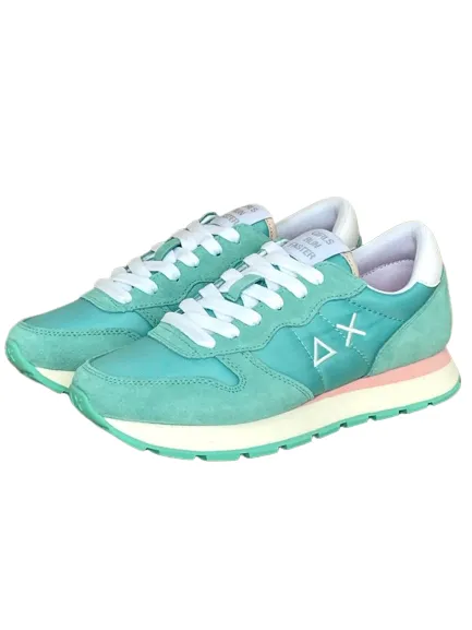 Green Aqua Fluo Women's Sneakers All Solid Nylon Z33201