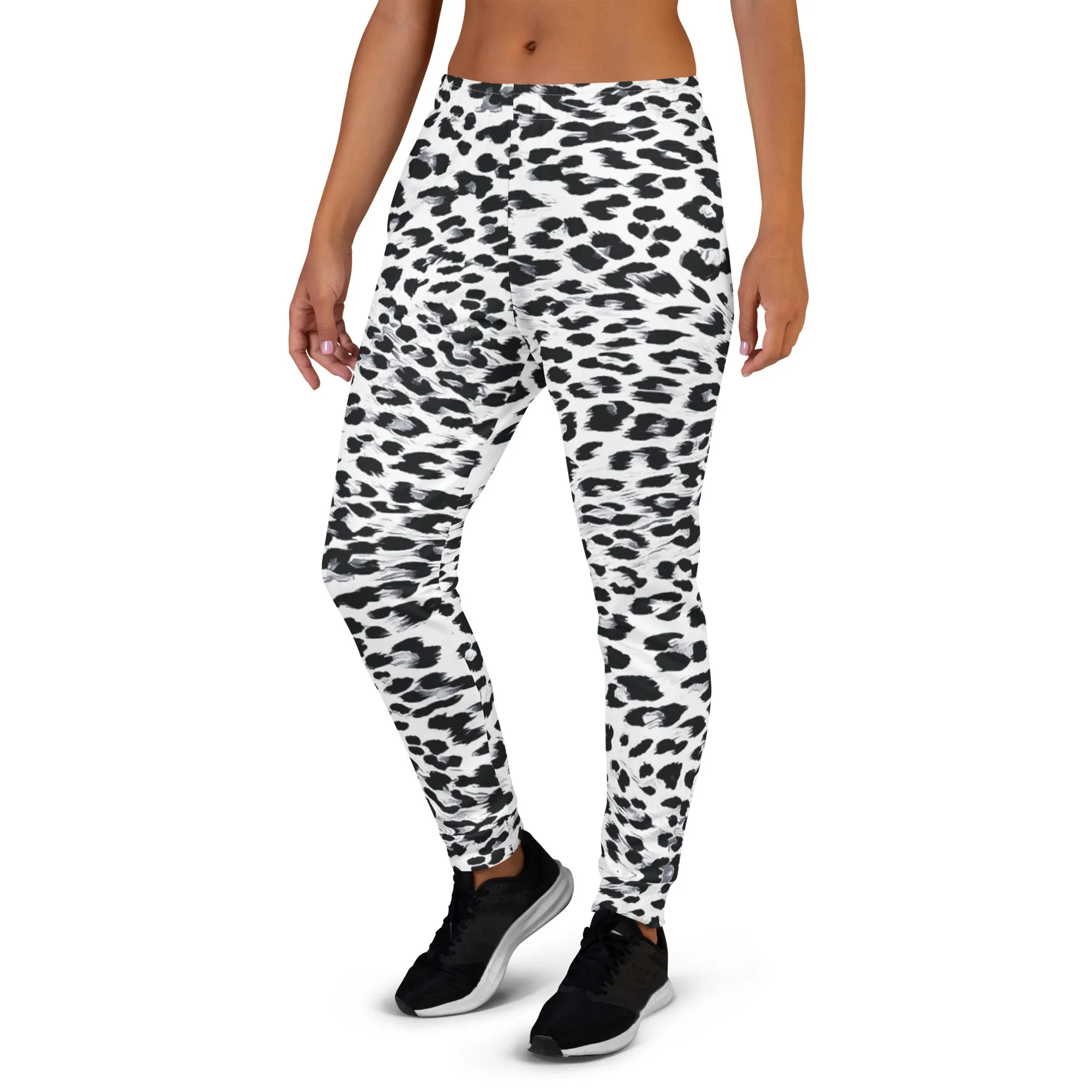 Snow Leopard Print Women's Slim Fit Joggers