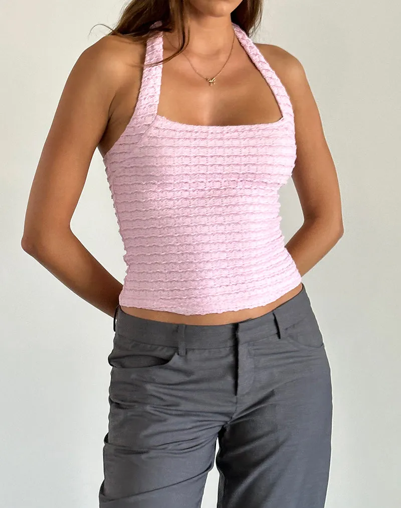 Soft Yellow Bubble Knit Mohala Top