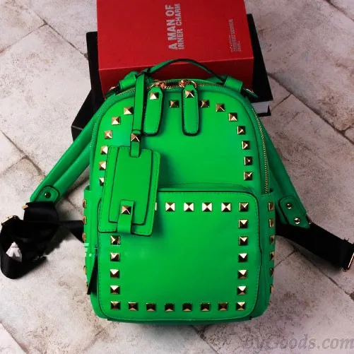 Solid Color Rivet Backpack for College Students.