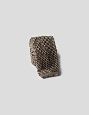 SOLID KNIT TIE - GREY