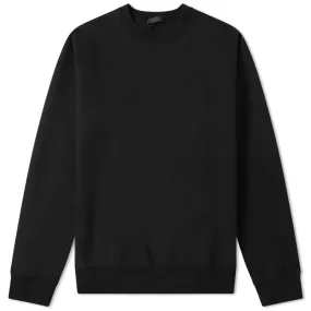 SOPHNET. Black Tech Knit Crew with Side Zip