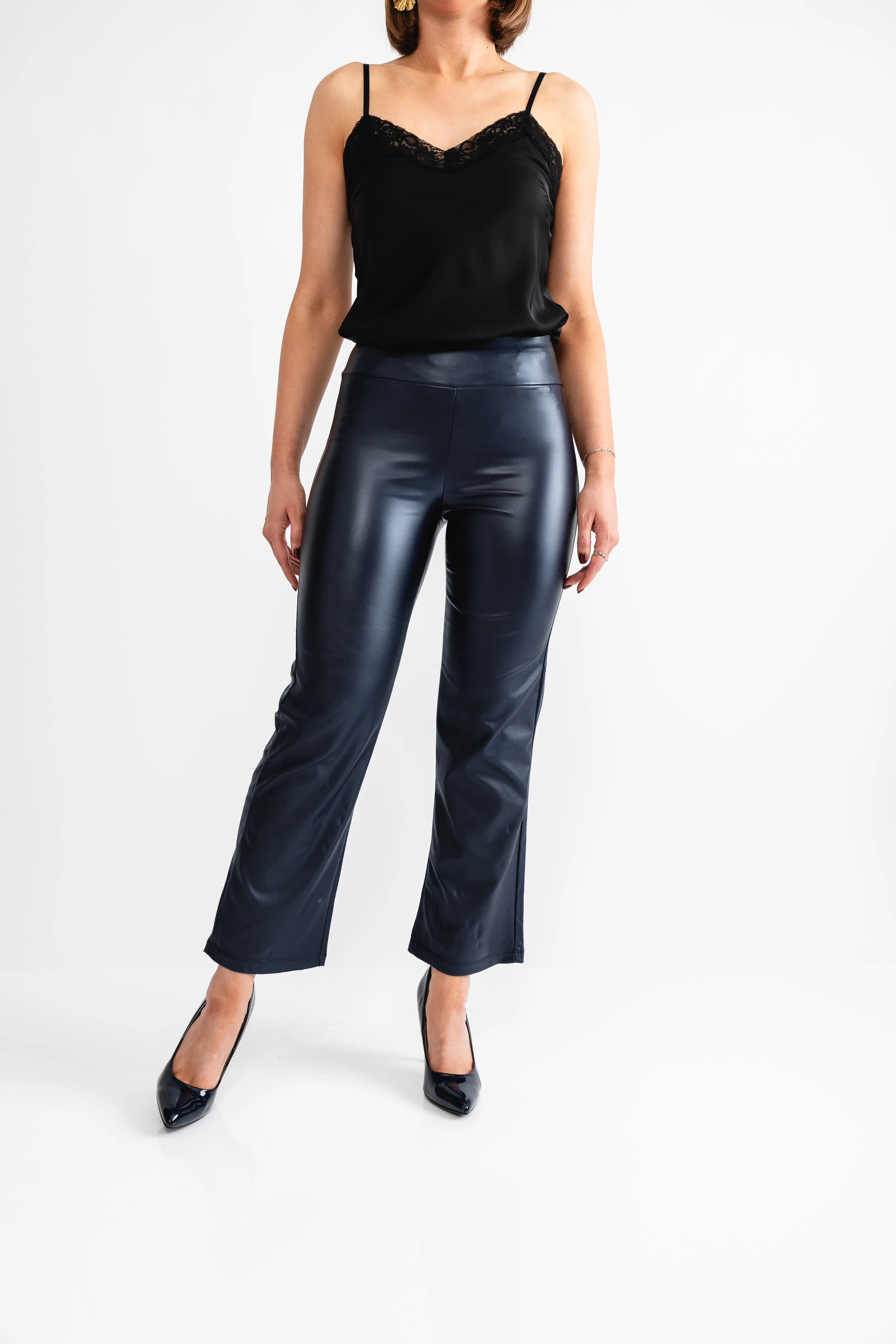 Soyaconcept High Waited Flared Trousers, Navy