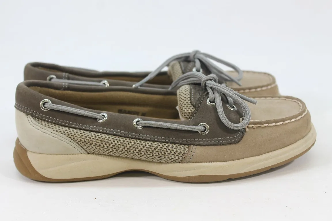 Sperry Koifish Boat Shoe Linen Oat Grey Women Size 6M