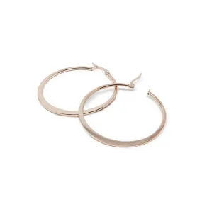 Rose Gold Plated 40MM Flat Hoop Earrings Stainless Steel.