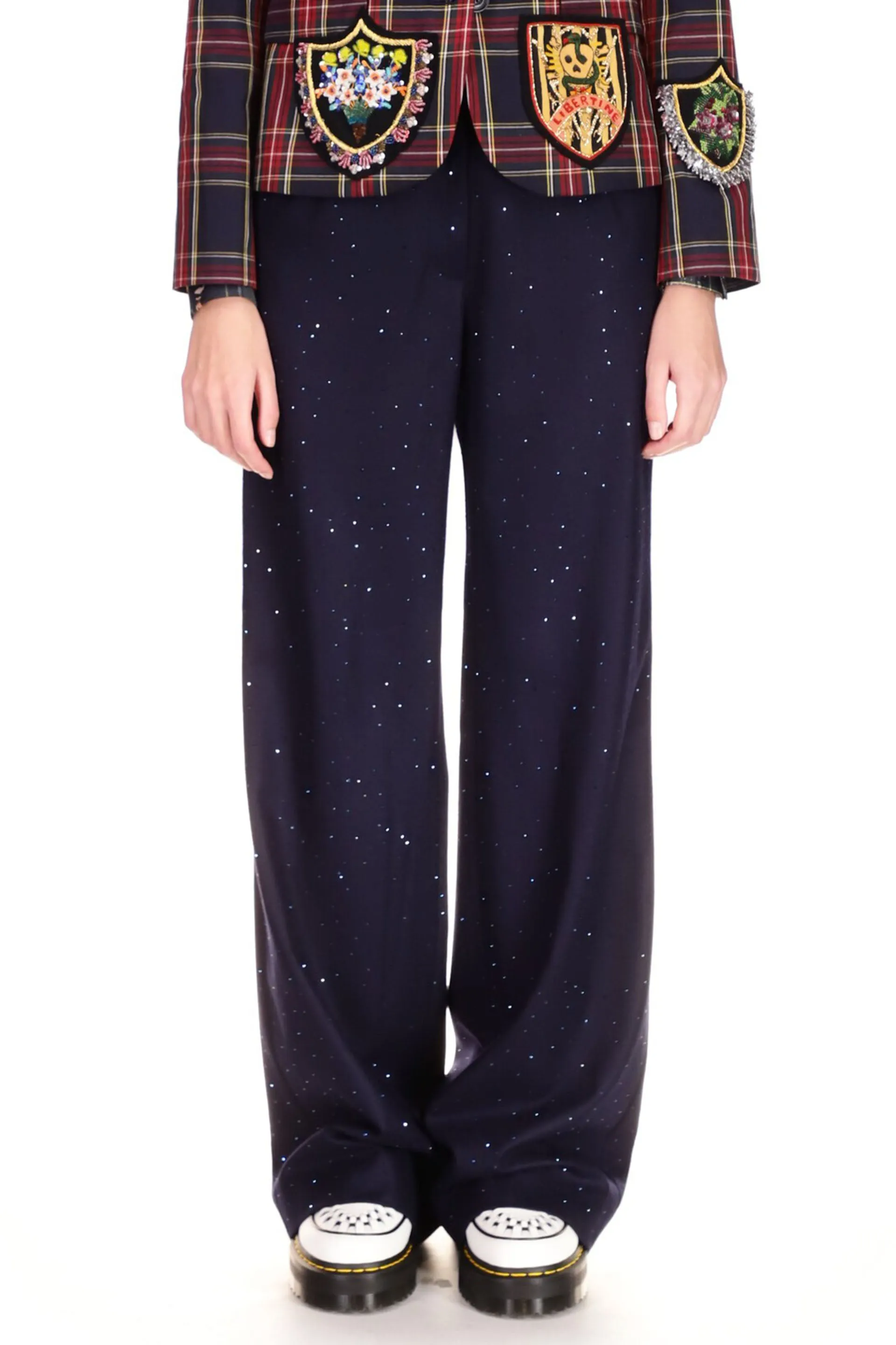 'STARDUST' NAVY WIDE LEG TROUSERS