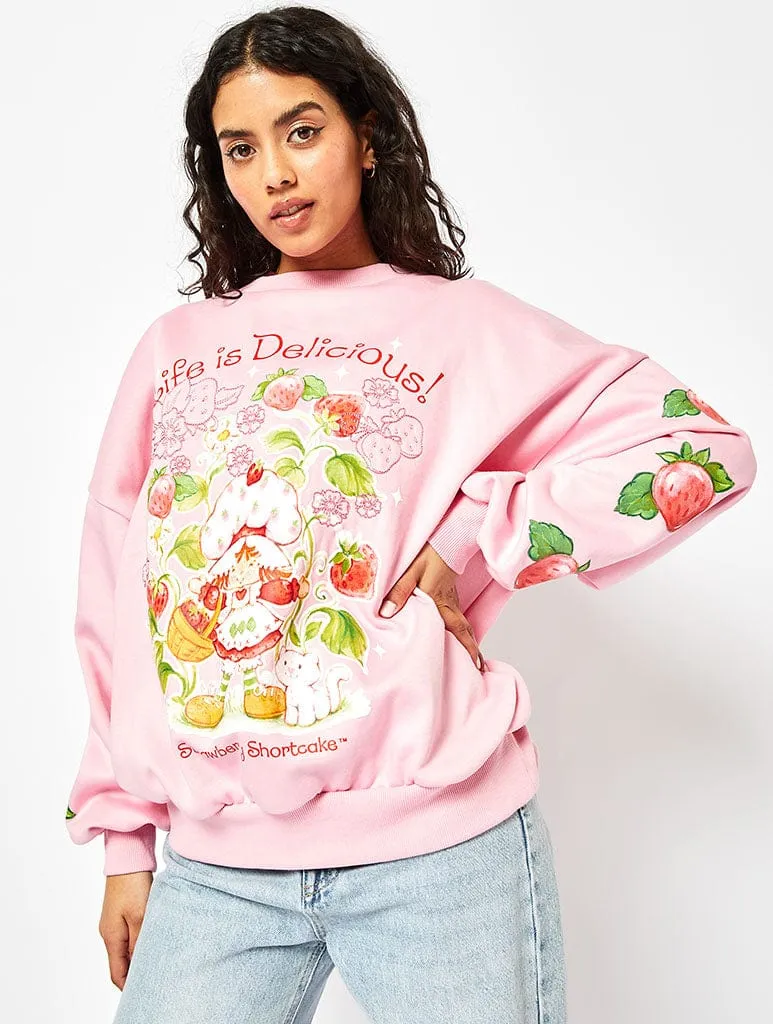 Strawberry Shortcake Sweatshirt in Pink