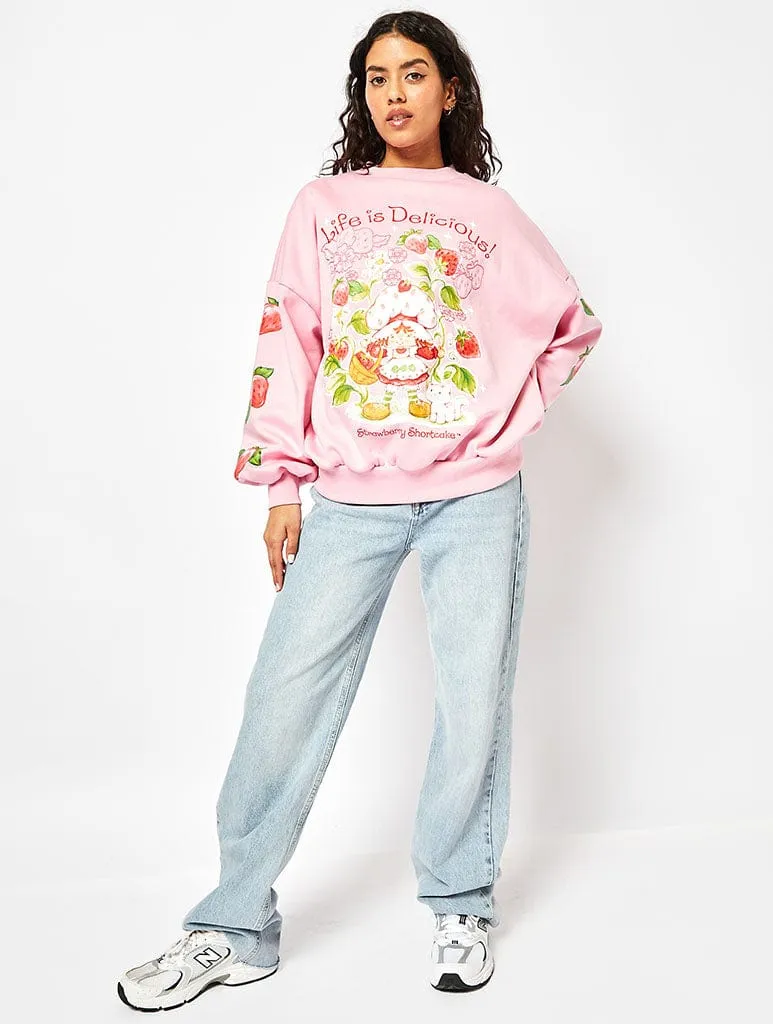 Strawberry Shortcake Sweatshirt in Pink