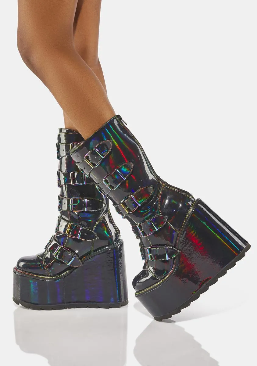 Stylish Holographic Dune Boots