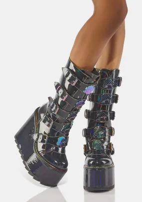 Stylish Holographic Dune Boots