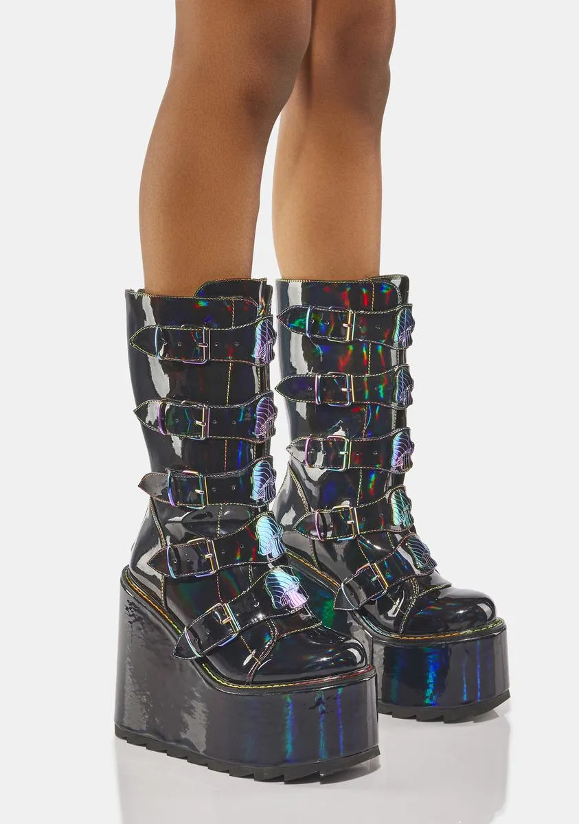 Stylish Holographic Dune Boots