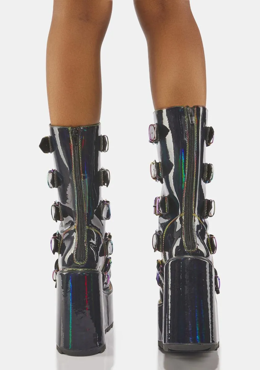 Stylish Holographic Dune Boots