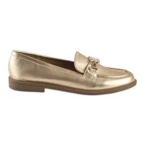 Golden Stylish women's gold moccasins