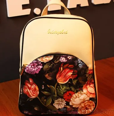 Summer Floral Print Vintage Backpacks.