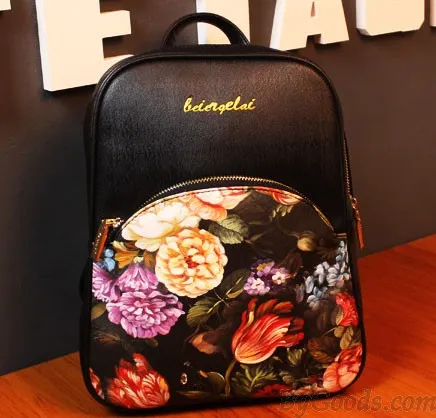 Summer Floral Print Vintage Backpacks.