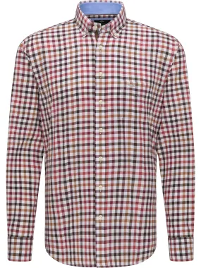 Supersoft Combi Check Shirt                             Terracotta Biscotti