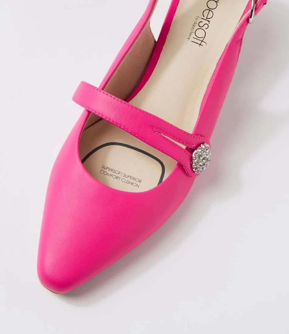 SUPERSOFT Lisshle2 Candy Pink Leather Heels