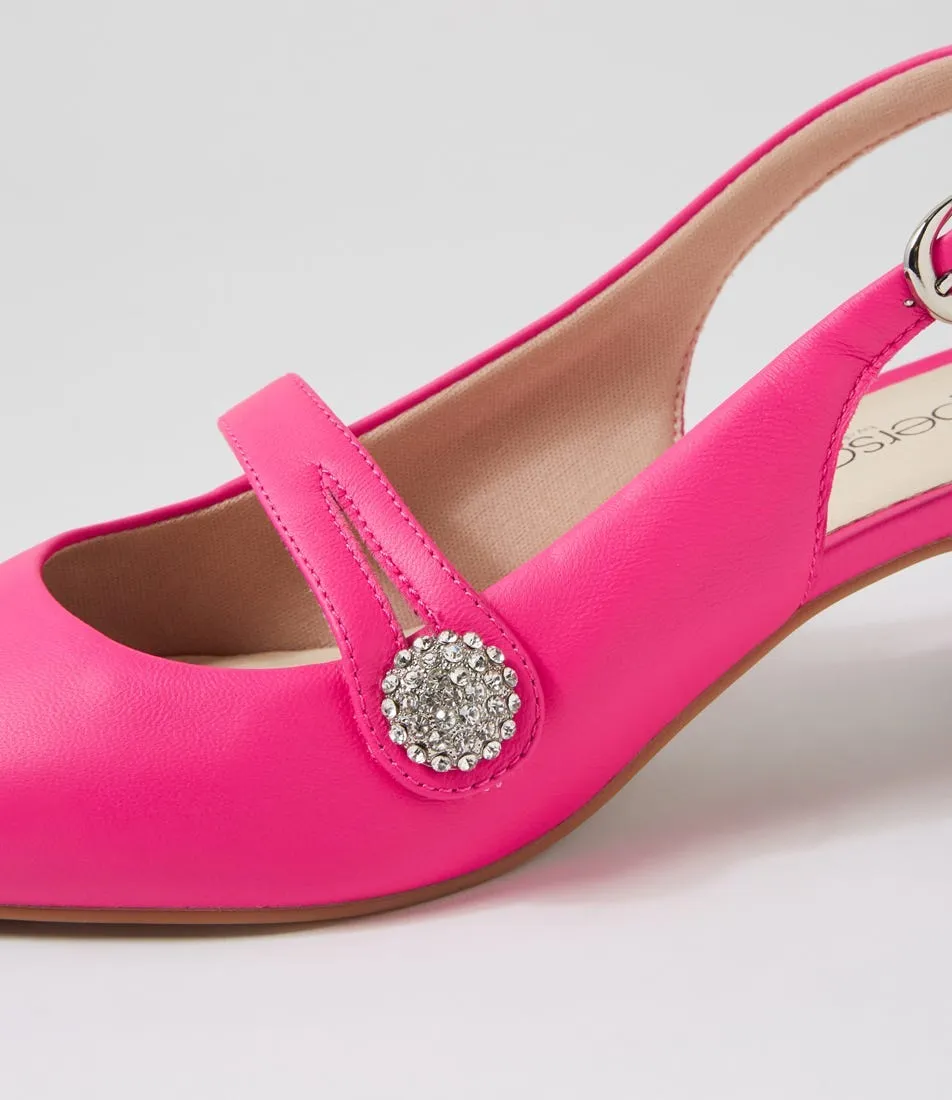 SUPERSOFT Lisshle2 Candy Pink Leather Heels