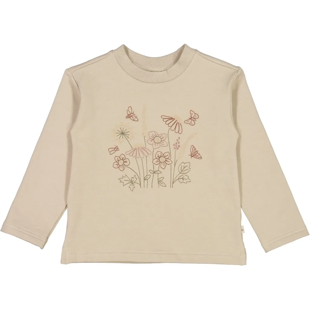 Sweatshirt Flowerbouquet Embroidery - gravel