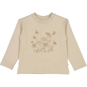 Sweatshirt Flowerbouquet Embroidery - gravel