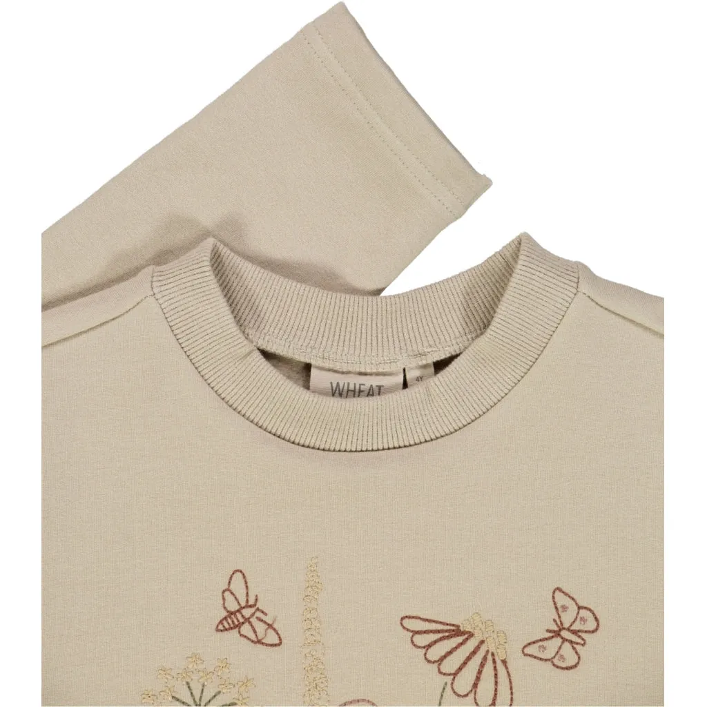 Sweatshirt Flowerbouquet Embroidery - gravel