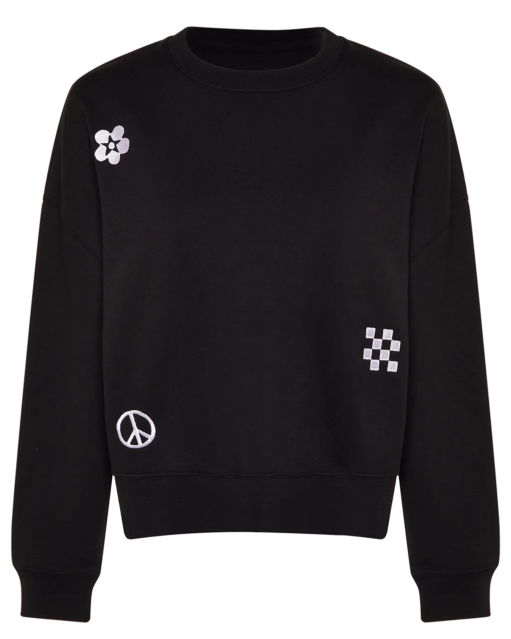 Symbols Embroidered Sweatshirt Black