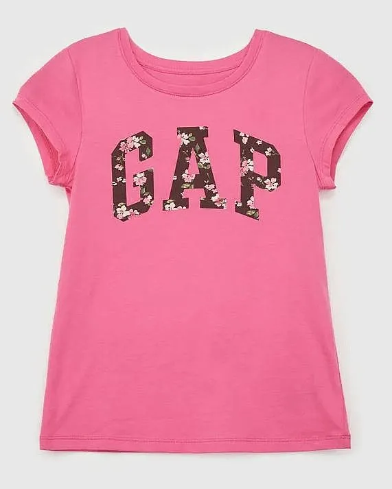 T-Shirt GAP V-Frch Logo - Happy Pink - girl´s