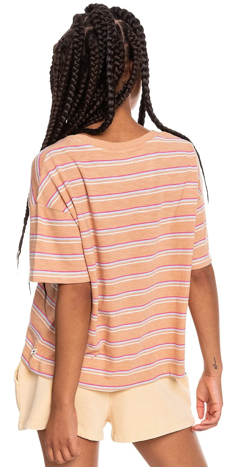 T-Shirt Roxy Winter Moon - CJJ5/Toast Beach Bum Stripes - women´s