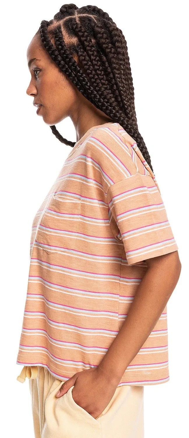 T-Shirt Roxy Winter Moon - CJJ5/Toast Beach Bum Stripes - women´s