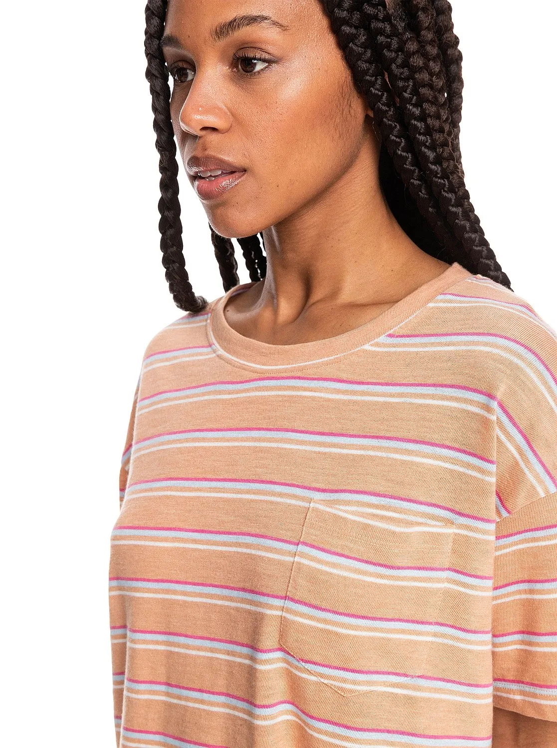 T-Shirt Roxy Winter Moon - CJJ5/Toast Beach Bum Stripes - women´s