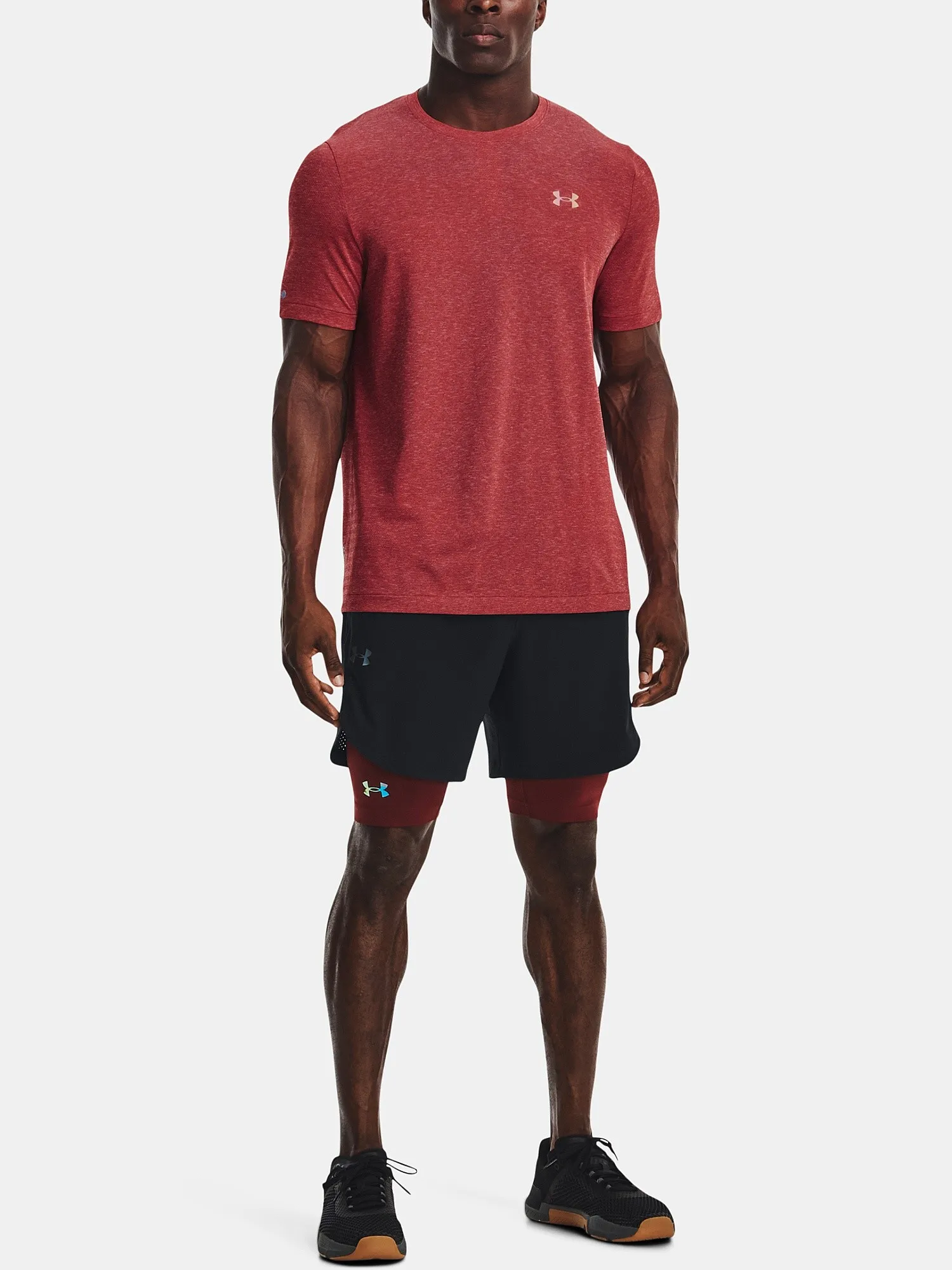 T-Shirt Under Armour Rush Seamless GeoSport - Radio Red - men´s