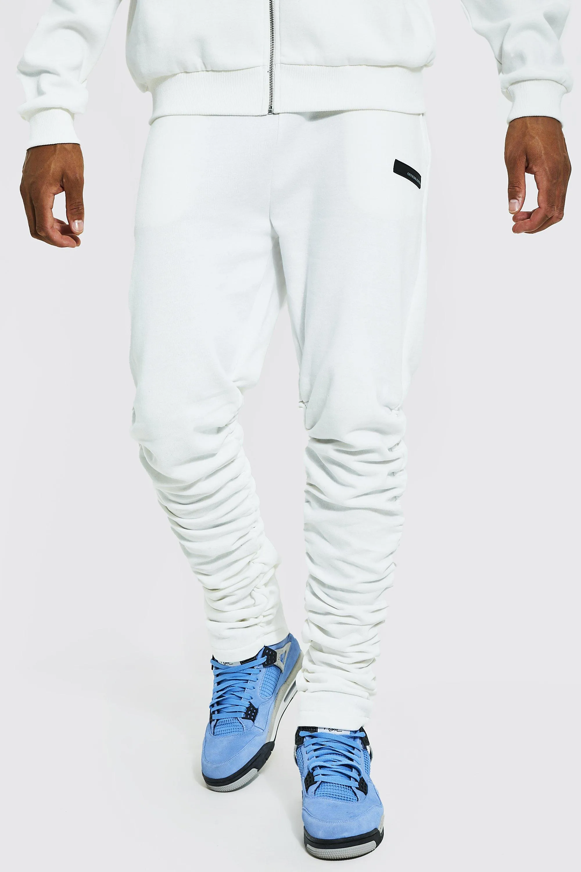 Tall Man Ruched Jersey Joggers | boohooMAN UK