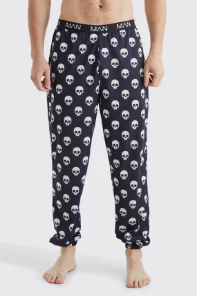 Tall Skeleton Print Lounge Joggers | boohooMAN UK