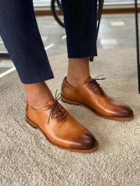 Tan Lace Up Oxfords for Men by GentWith.com | Worldwide Shipping