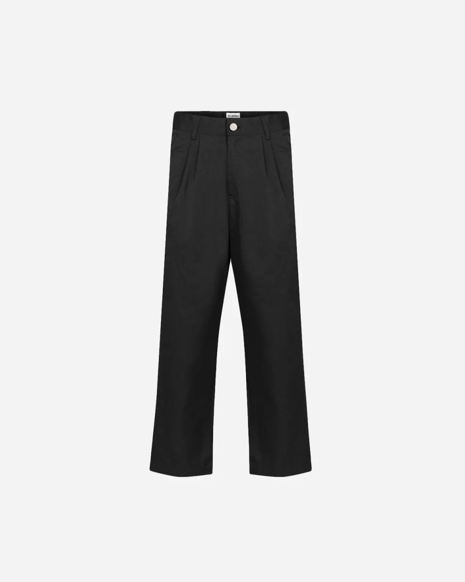 Tapered Trousers - Black Nylon