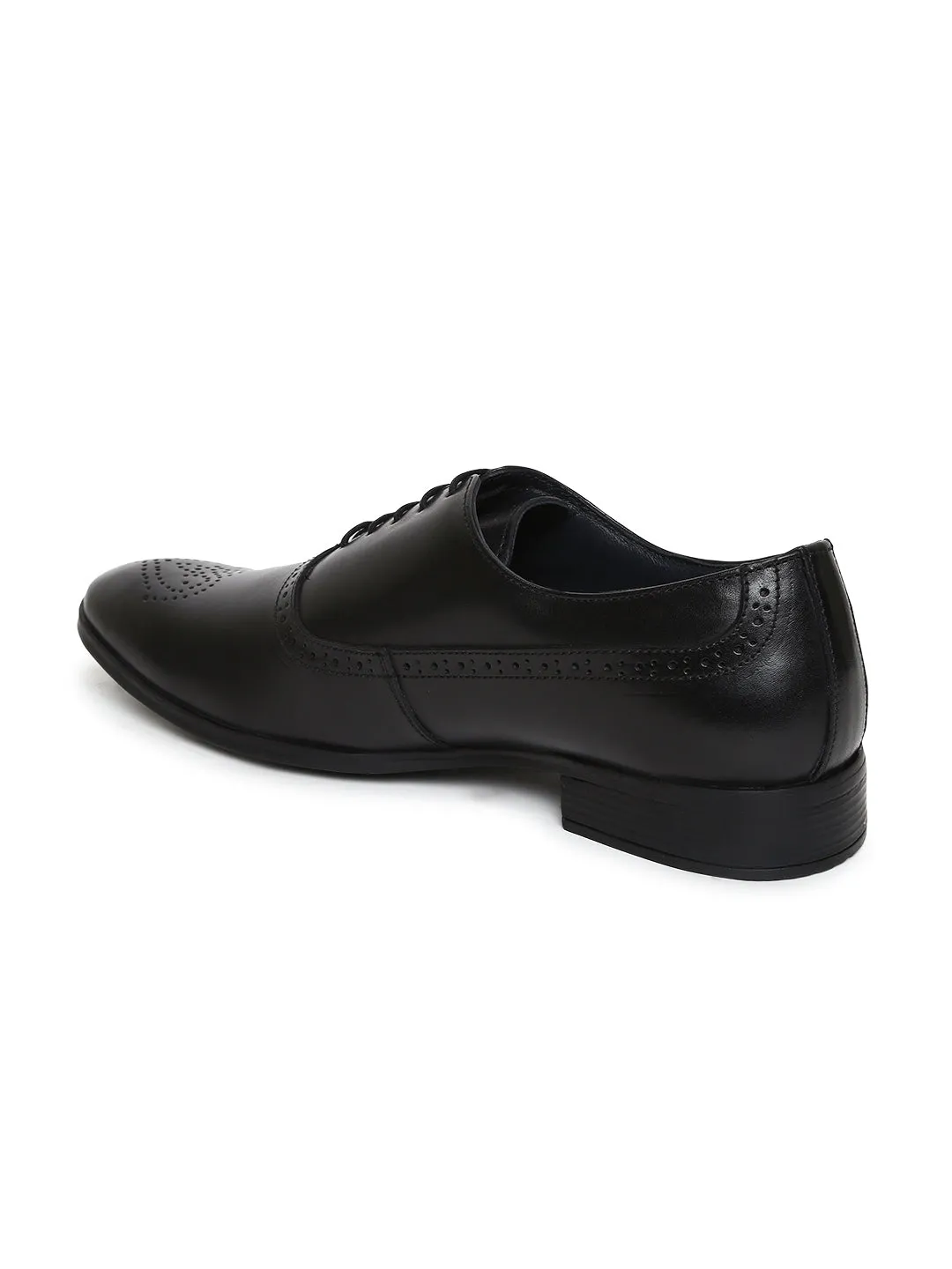 Teakwood Genuine Leather Black Shoes