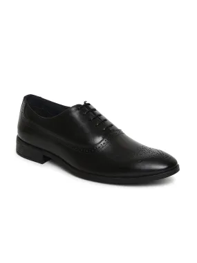 Teakwood Genuine Leather Black Shoes